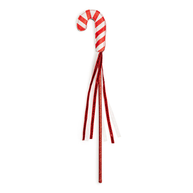 Candy cane Christmas wand with ribbons