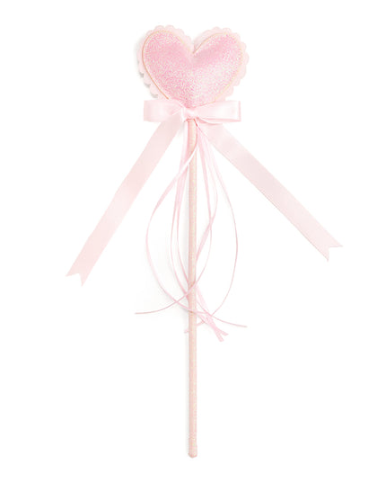 Scalloped Pink Glitter Heart Wand