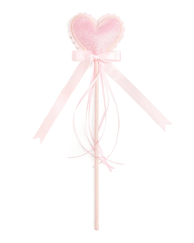 Scalloped Pink Glitter Heart Wand