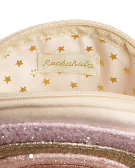 Glitter Rainbow Purse with Gold Star Fabric Lining