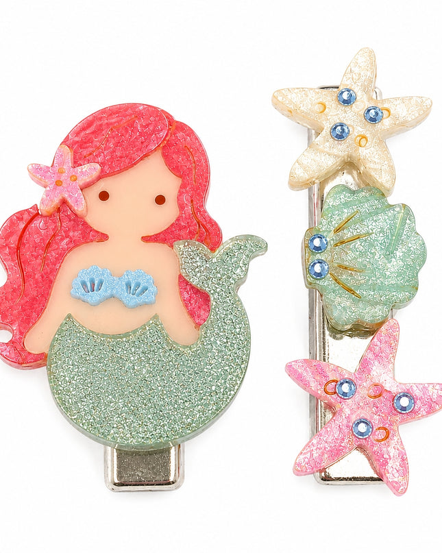 Mermaid themed hair clips
