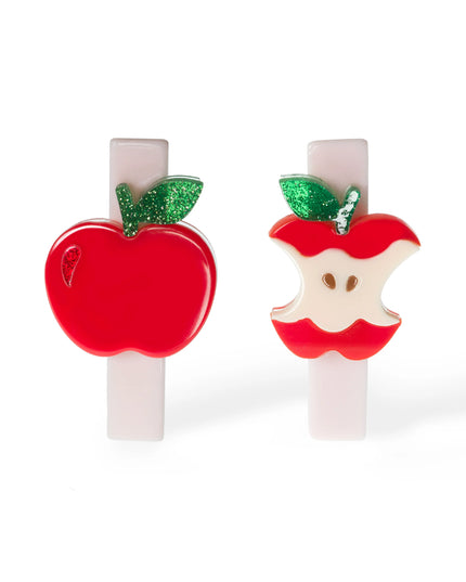 Two apple shaped hair clips